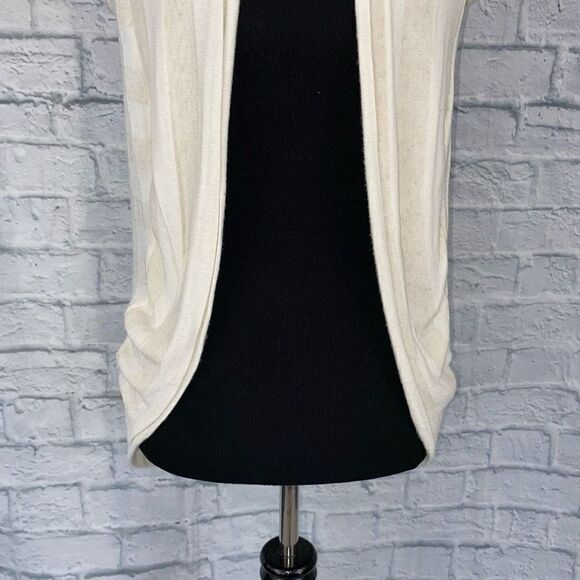 Wet seal open front short sleeve stripe cardigan w/cinch waist cream sz XS - Picture 5 of 9